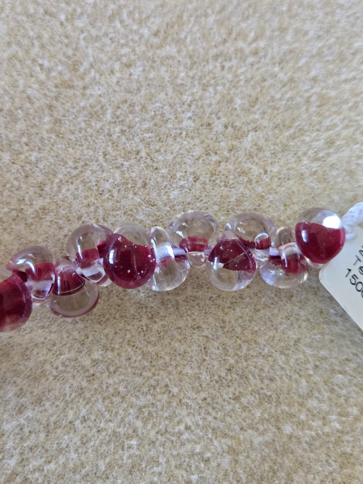 Unicorne Teardrop Glass Bead Strand, 9-10mm, Firecracker 25 Per Strand