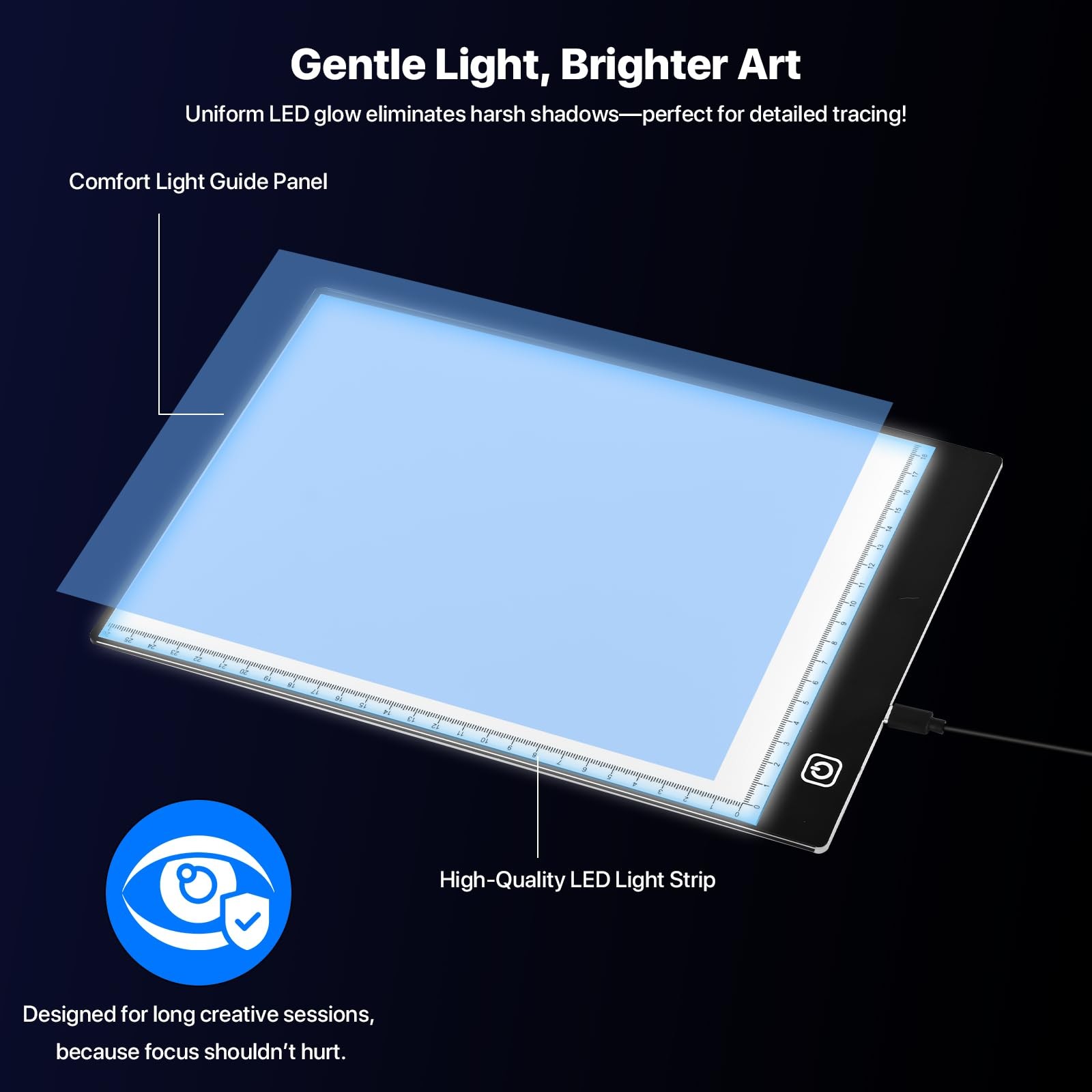 A5 LED Light Box for Tracing and Drawing UltraThin Adjustable Light Table/Bo…