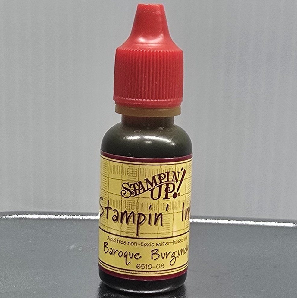 Stampin’ Up! BAROQUE BURGANDY Stampin’ Ink 0.5fl oz Reinker Retired 2005 NOS