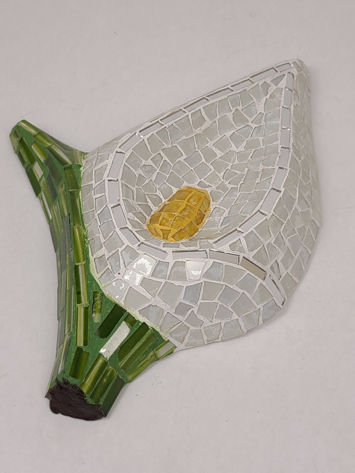 Handmade Mosaic Art Calla Lily Wall Hanger Decorative White Flower Floral Decor