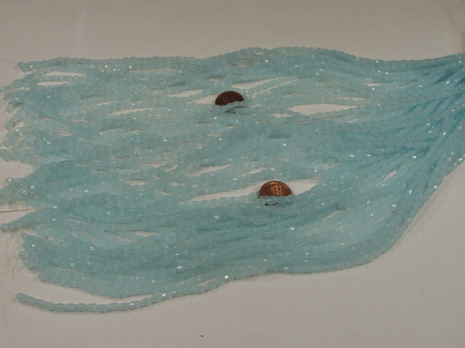 45 Strands 13″ (4mm x 5mm) Sky Blue China Crystal Glass Beads Bulk Lot (CQ-12) ⭐