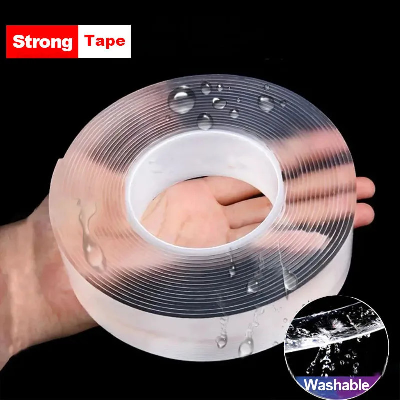 Nano Tape Super Strong Double-Sided Adhesive Tape Transparent Reusable Waterproo