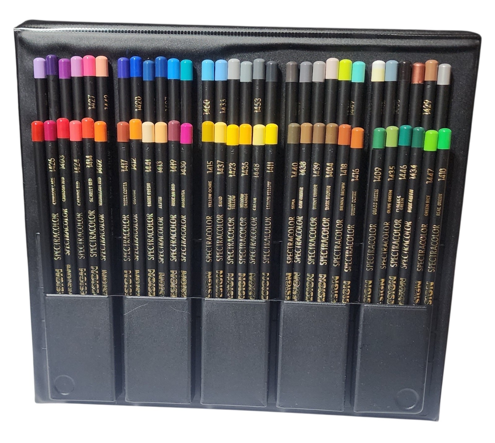 Vintage 60 Piece Design Spectracolor Colored Pencils in Folding Easel Case