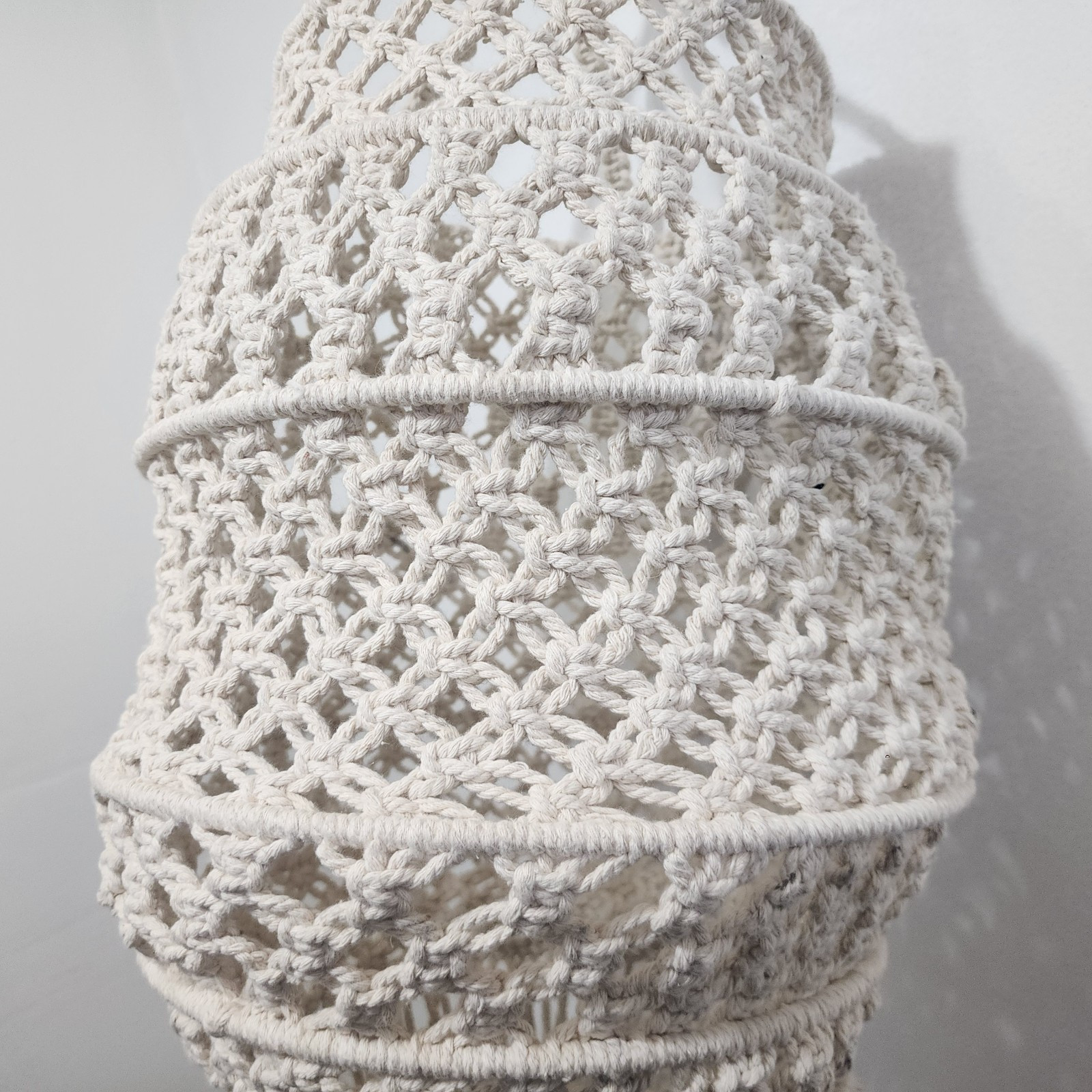 Macrame World Modern Handmade 6 pcs Rings Pendant Light Cover Shade Natural Boho