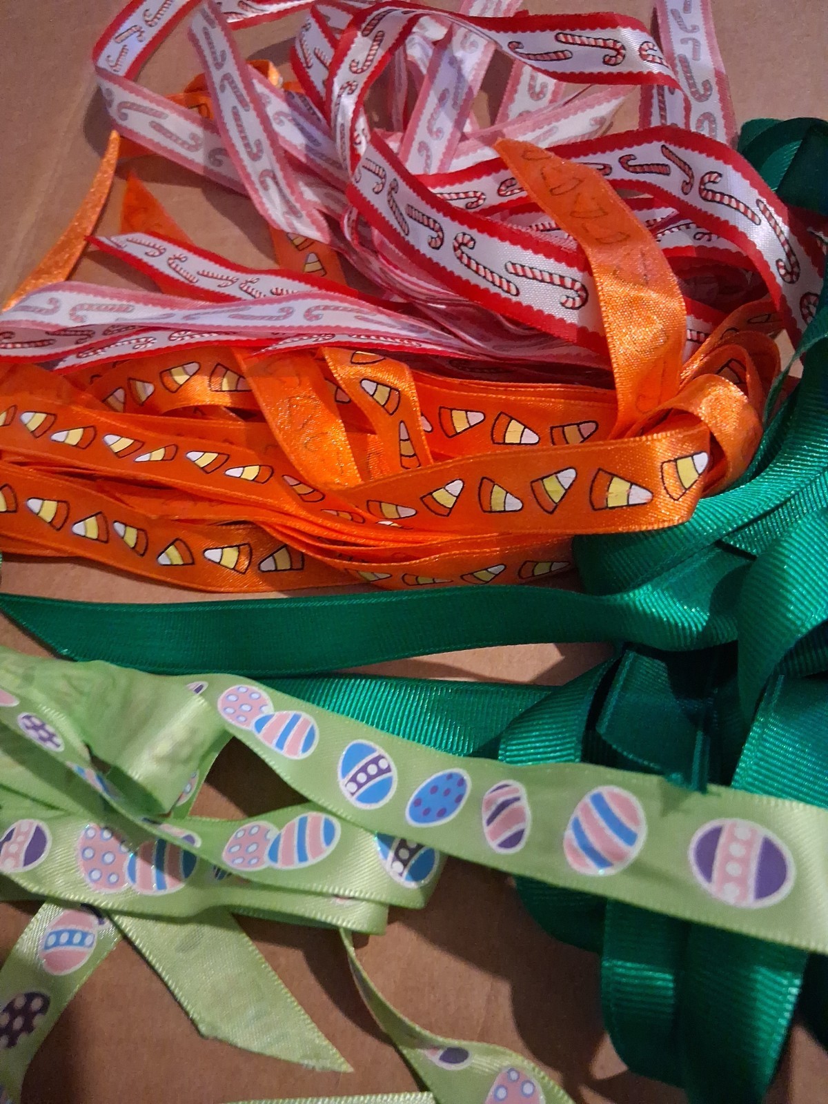 Lot Of Loose Different Styles Sizes Ribbon Trim And Burlap- See Description