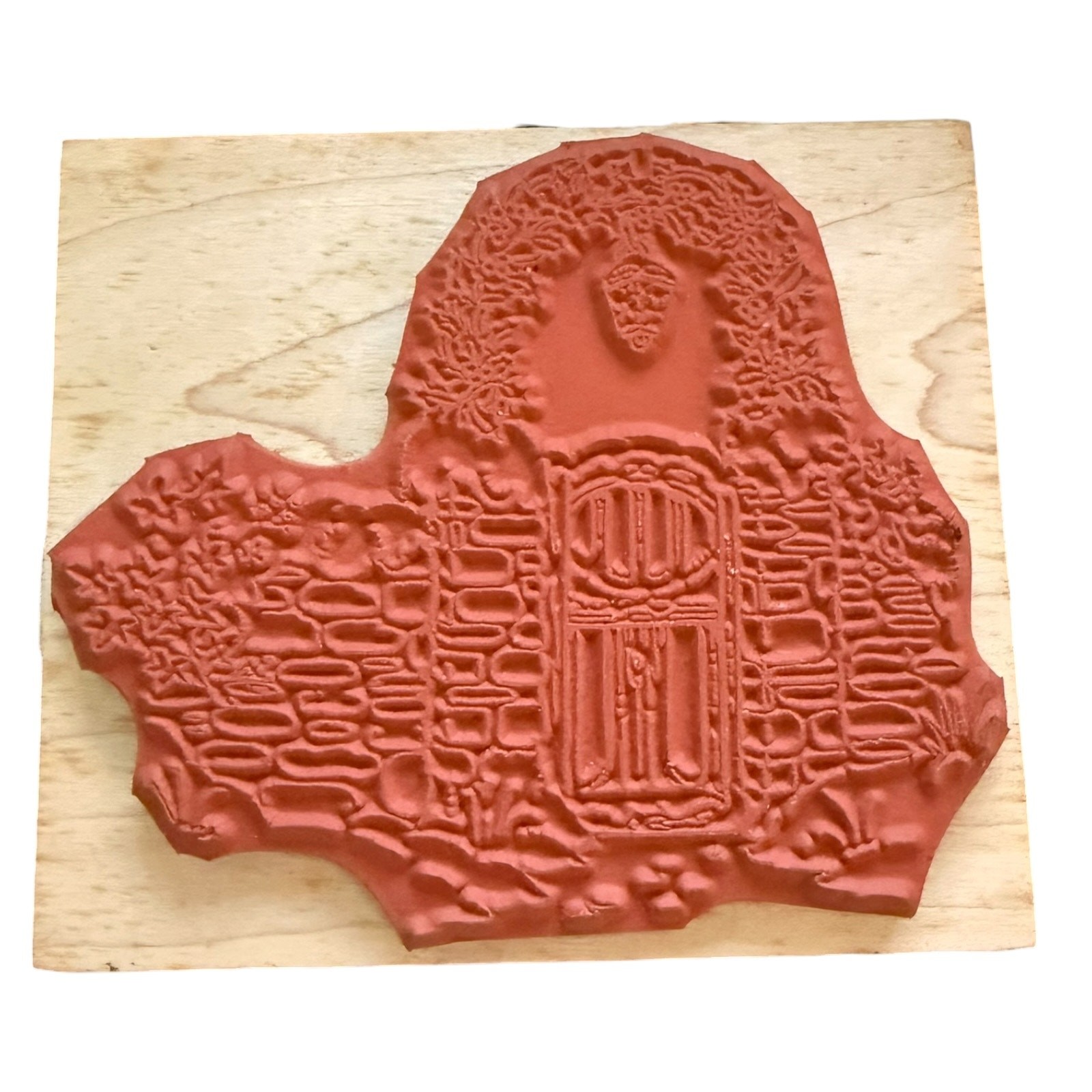 Penny Black 1996 Winter Gate Garden Stone Wall With Holly 947K Rubber Stamp