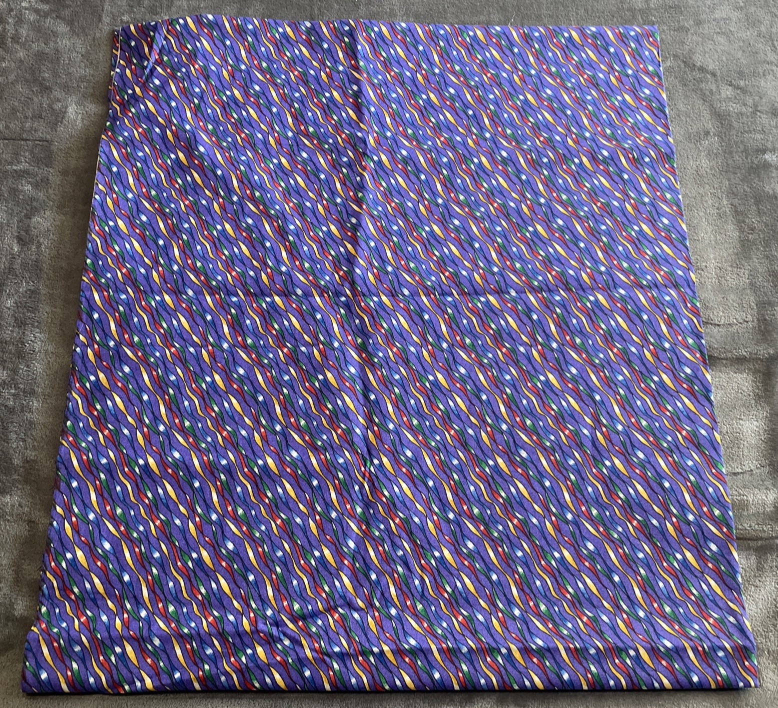 Multicolor Streamer Purple Cotton Polyester Blend Fabric 2.32 yds X 45 wide