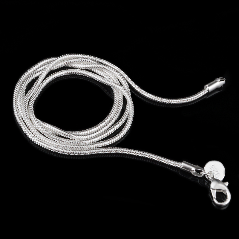Wholesale 925 Sterling Solid Silver Plated 2mm Snake Chain Necklace 16″-24″