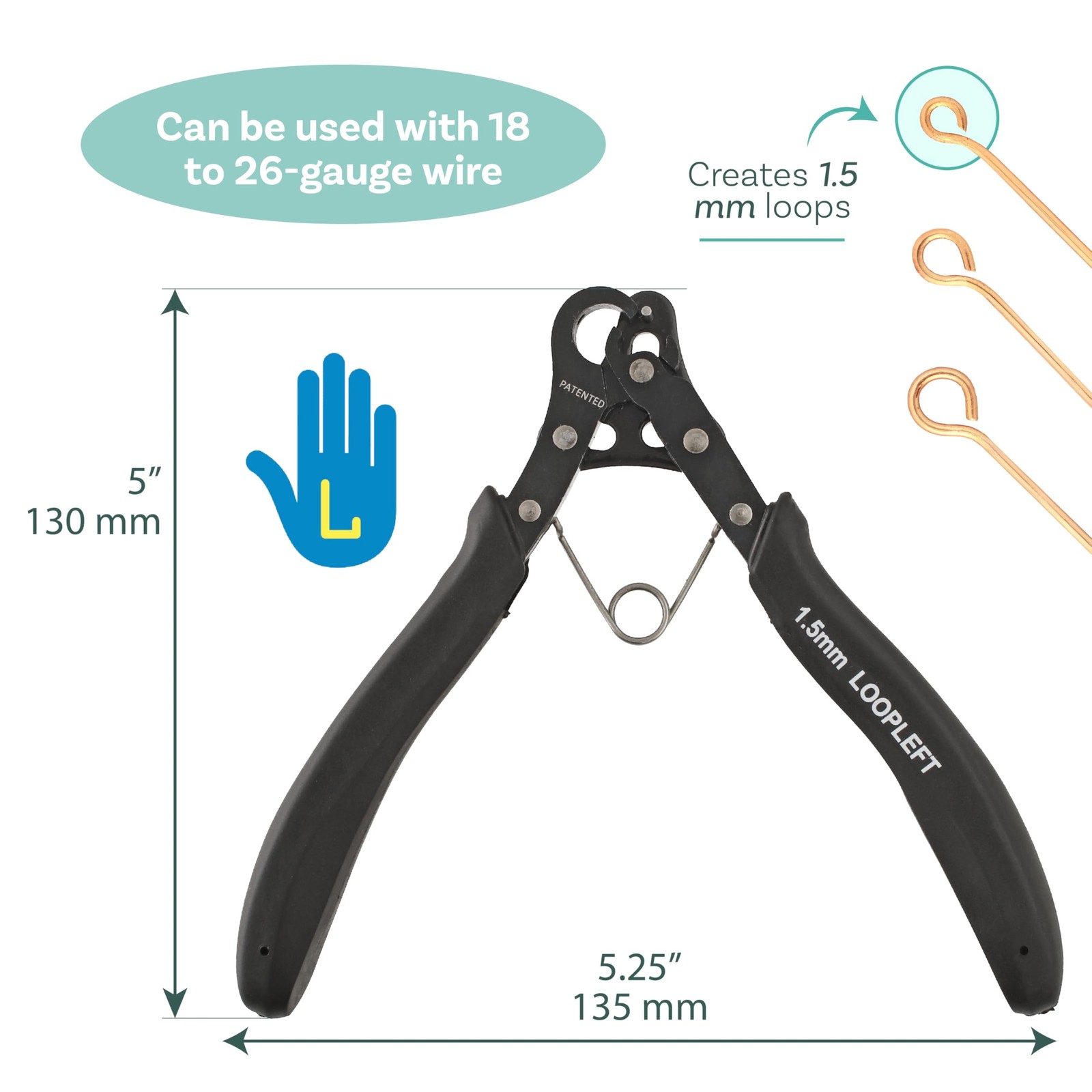 Left Handed 1.5MM Looping Pliers for Jewelry Making Comfortable Spring Action