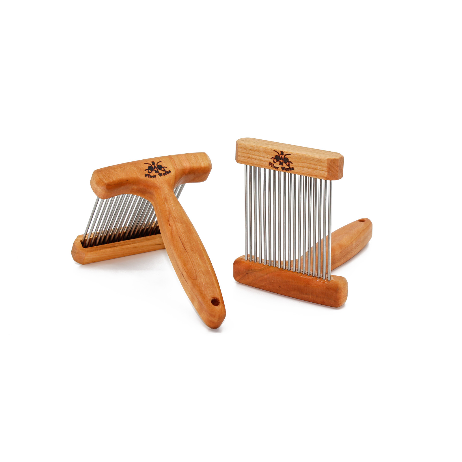 Regular Wool Combs w/Holder – Double Row with Magnet Caps – Fine or Extra Fine –