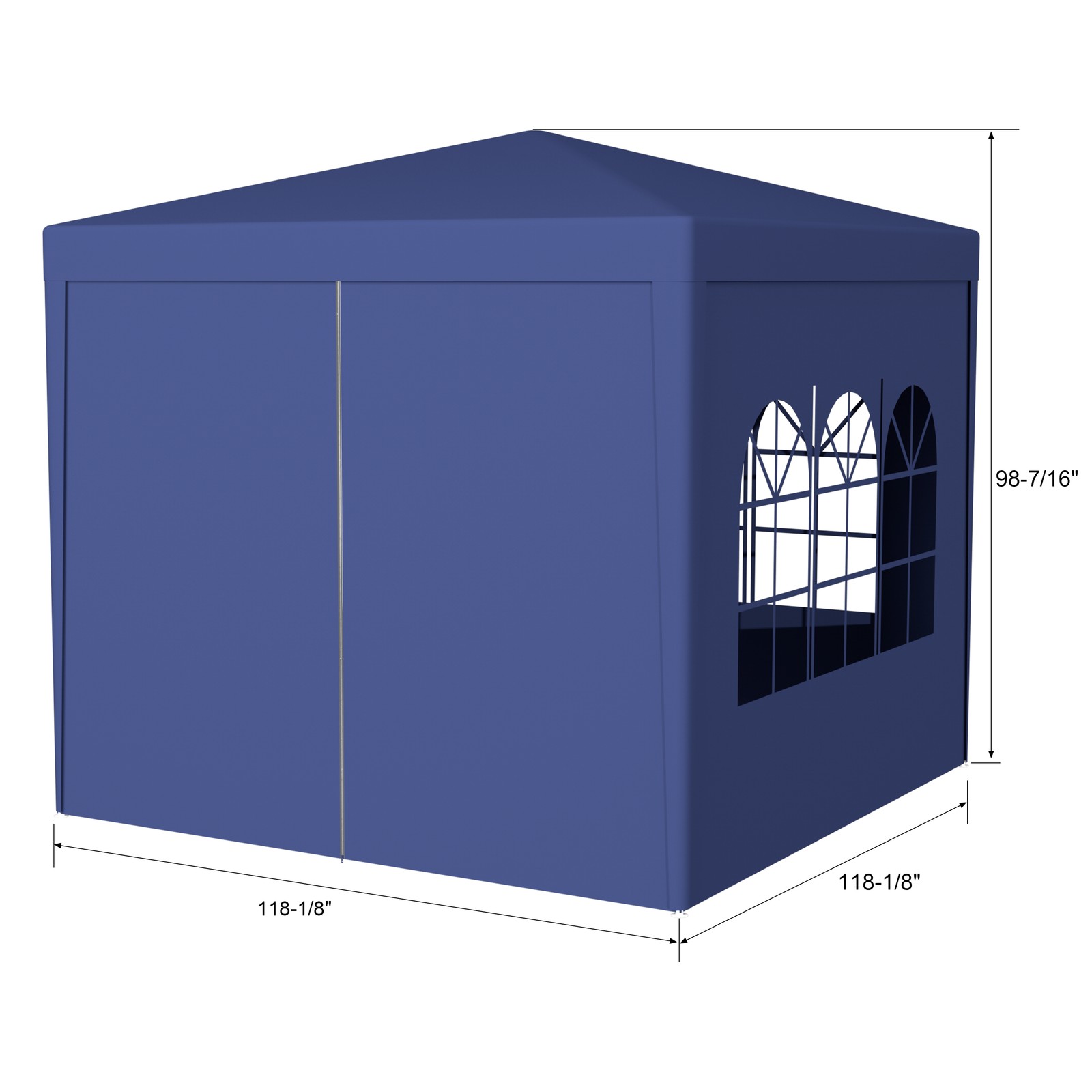 3 * 3m Spiral Tube Pergola Made of Blue PE Fabric, 10’x10 ‘ Party Tent