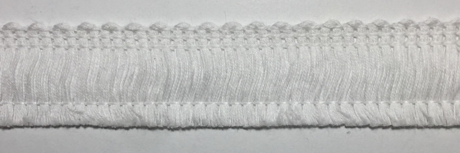 1″ Light Weight Cotton Brush Fringe Trims – White – 20 Continuous yards!