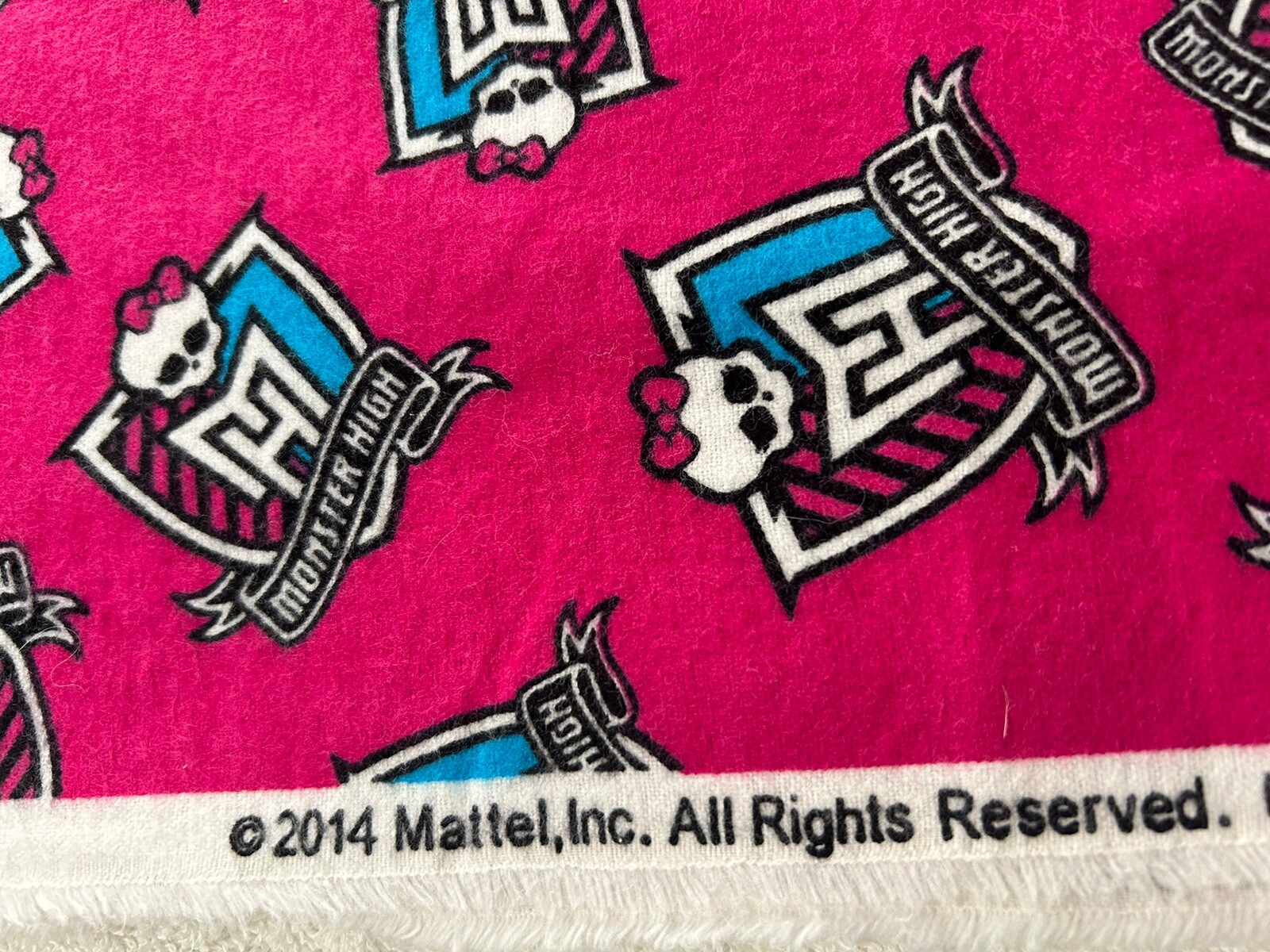 Monster High Fabric 35” X 42” Flat Fold Cotton Flannel Feel Unwashed