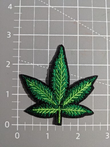 Marijuana Leaf Patch Stoner Cannabis Weed Pot Ganja Embroidered Iron On 2.5×2.5″
