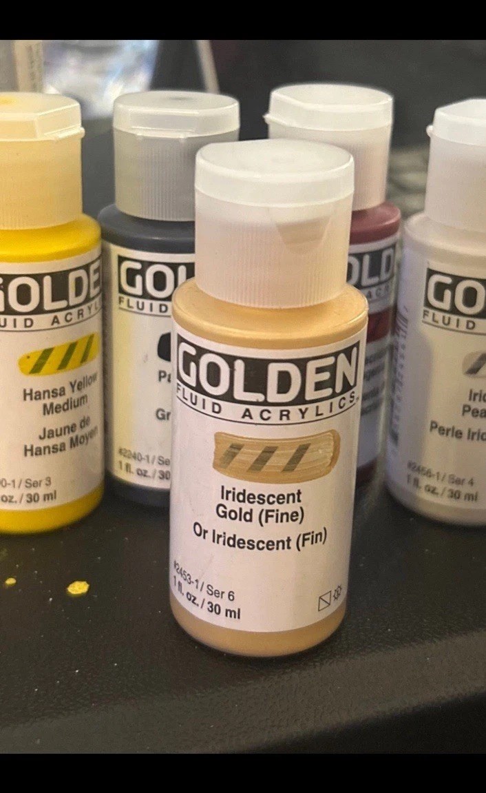 Brand New Lot of 8 Golden Fluid Acrylics-1 fl oz. / 30 ml & single Red 1/2 fl oz