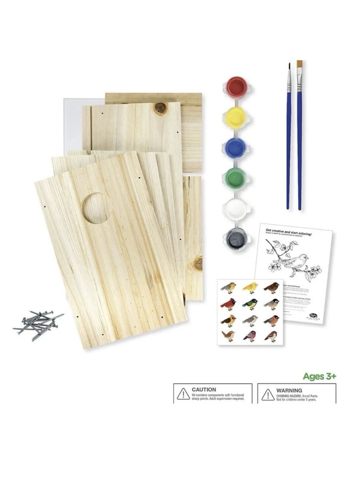 Nature’s Way My First Bird House DIY Assemble & Paint Wood Craft Kids 3+
