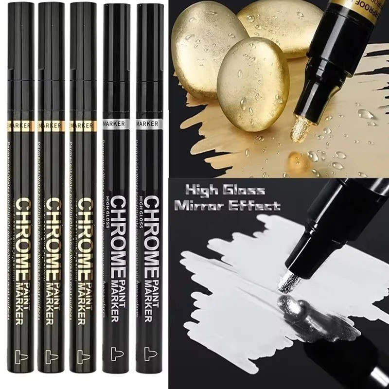 Liquid Chrome Markers Set, Permanent Mirror Pens for Plastic, Metal, Art