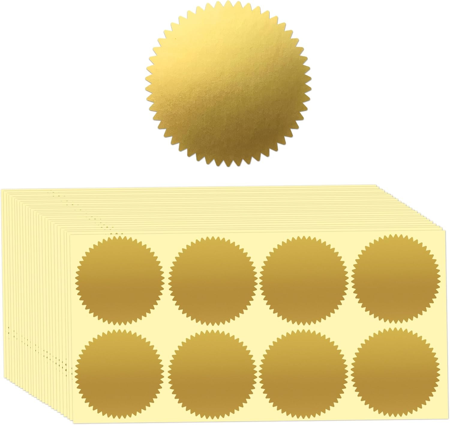 200 Pcs 2 Inch Embossing Stickers Gold Metallic Seals Certificate Sealing Labels