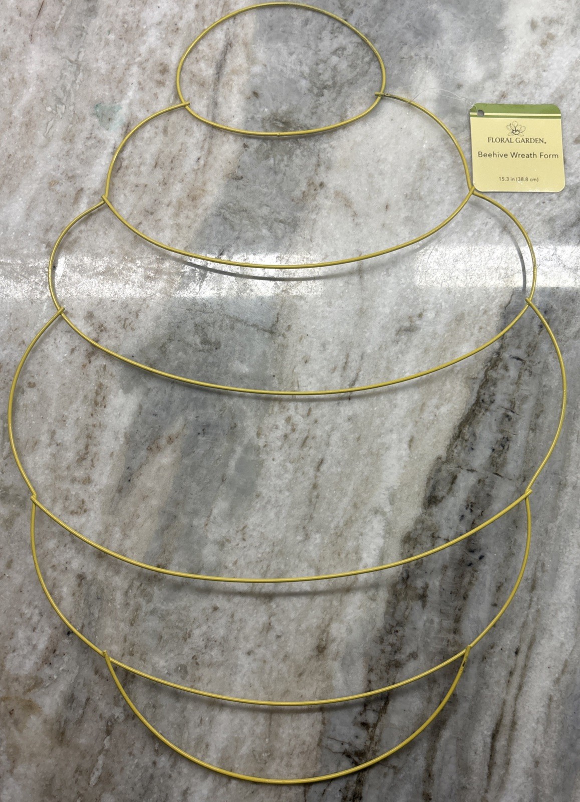 Metal Beehive Wire Wreath Form—Yellow— 16×11 Inches—NEW—SHIPS IN 24 HOURS—