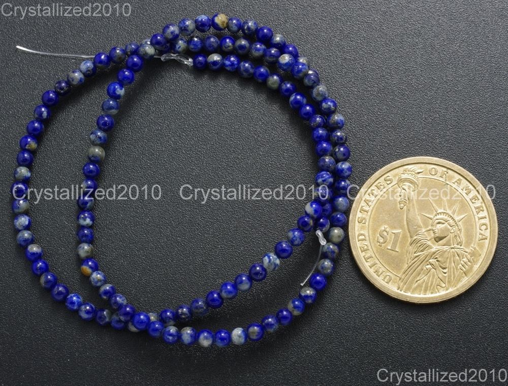 Natural Lapis Lazuli Gemstone Round Beads 2mm 3mm 4mm 6mm 8mm 10mm 12mm 15.5’‘