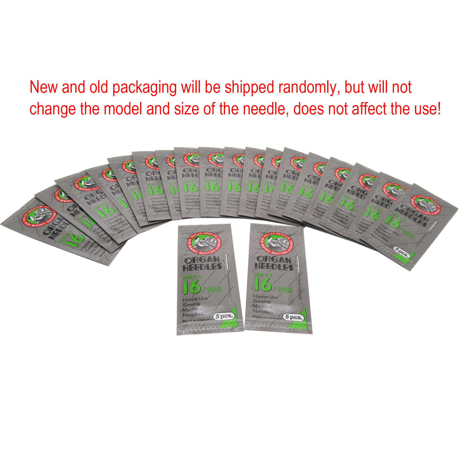 100PCS Organ Needles 15X1, HAX1, 130/705H (Flat Shank) FOR Home Sewing Machine