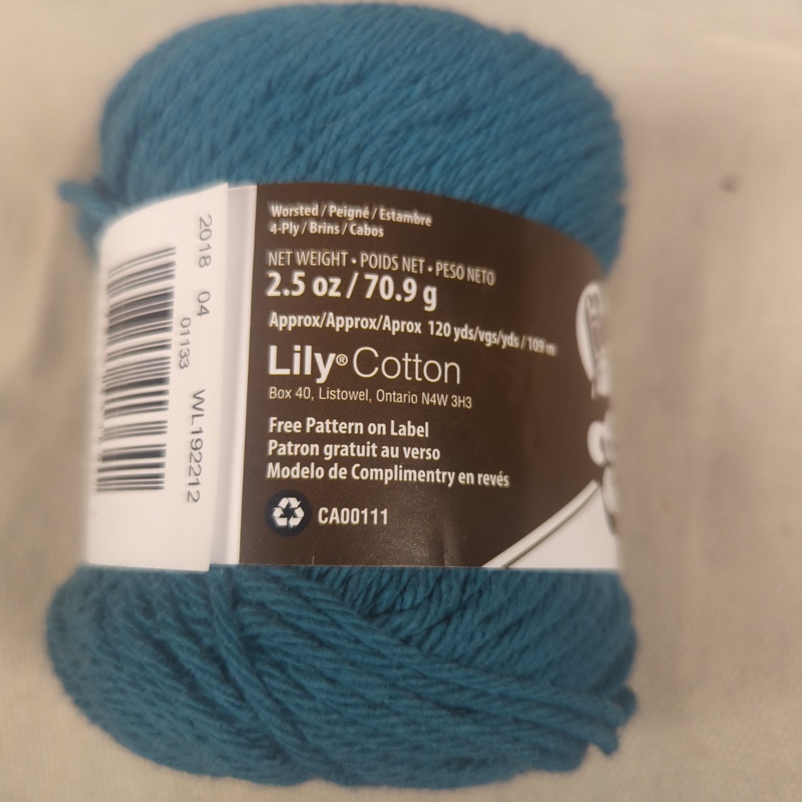 Lily Sugar ‘n Cream Cotton Yarn Blue/Green Mixed Lot 5 skein 4-ply Crochet Craft