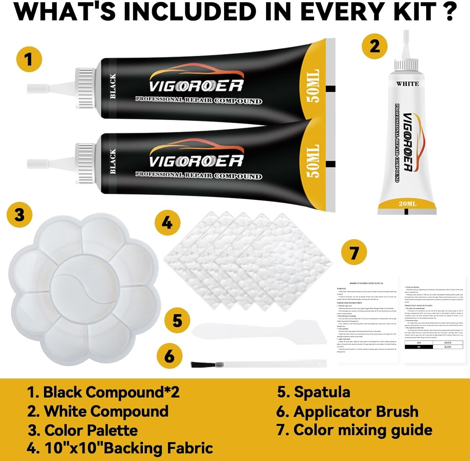 Black Leather Repair Kit for Furniture, Leather Seat Repair Kit for Cars, Easily
