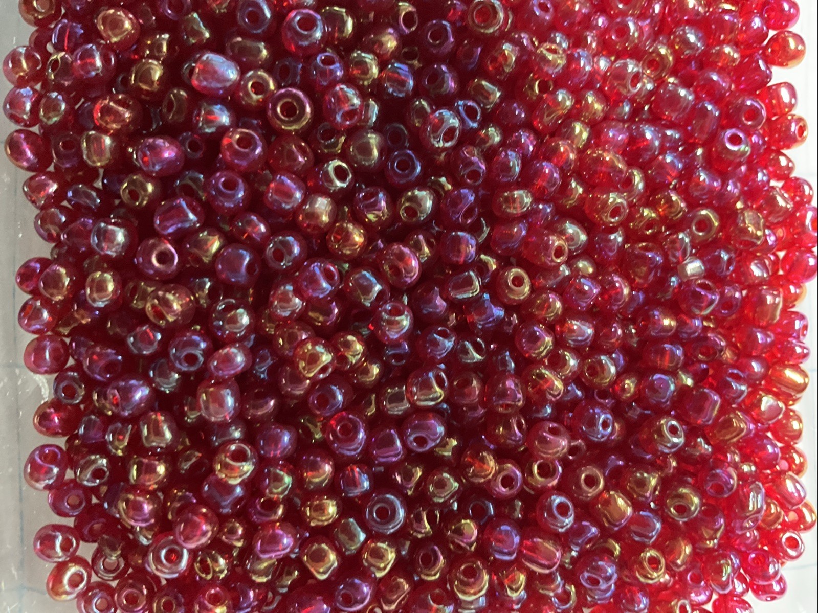 Glass Seed Beads 4m 6/0 RED RAINBOW LUSTER 2.9Oz 85g MULTI ITEM COMBINE SHIPPING