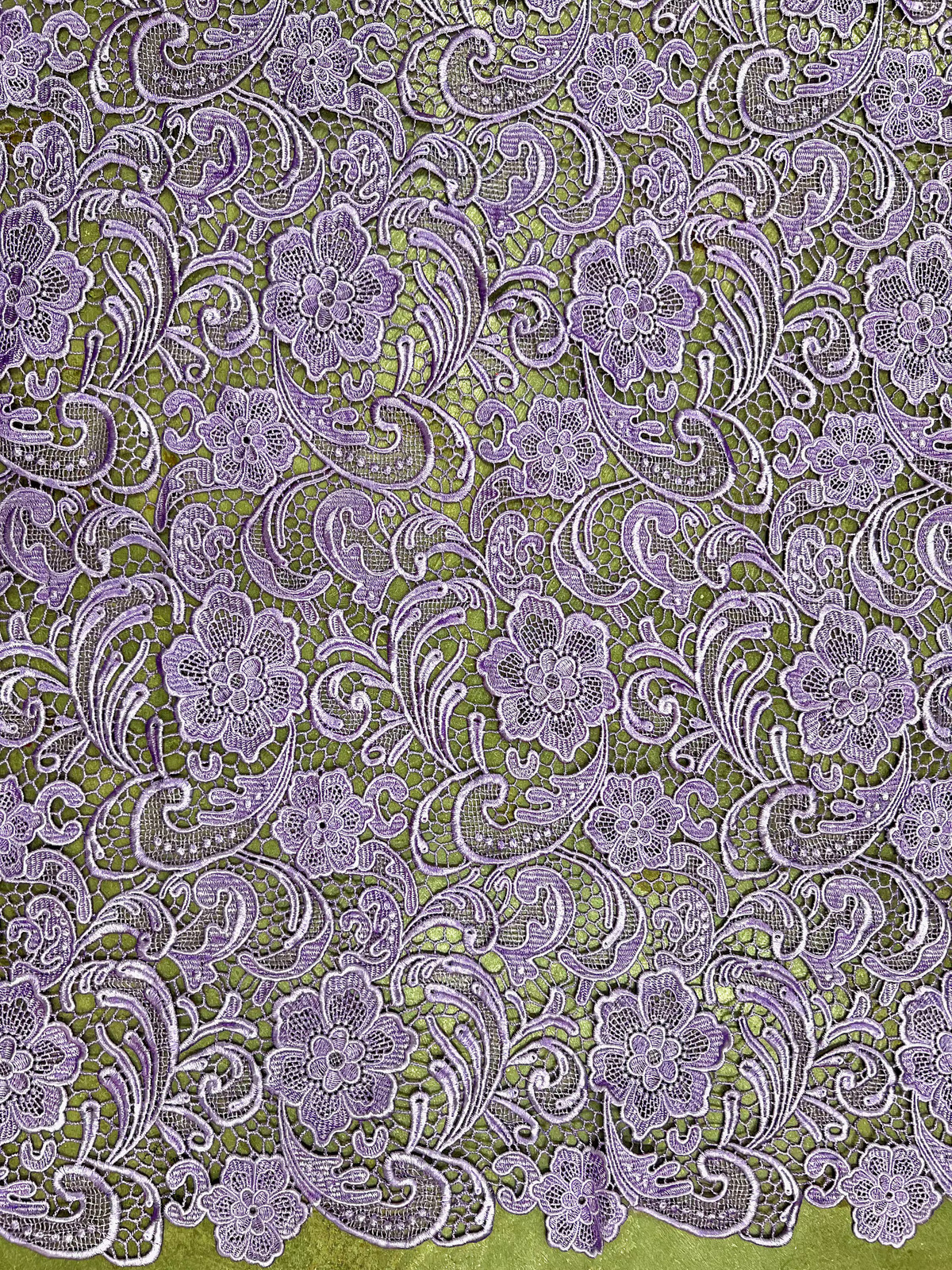 Maggie LAVENDER Guipure Venice Heavy Lace Fabric by the Yard – 10019