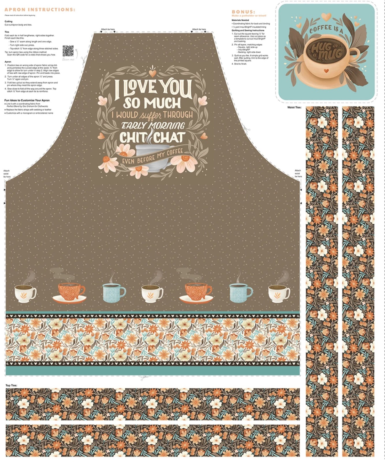 Perfect Blend Canvas Apron Panel by Clothworks