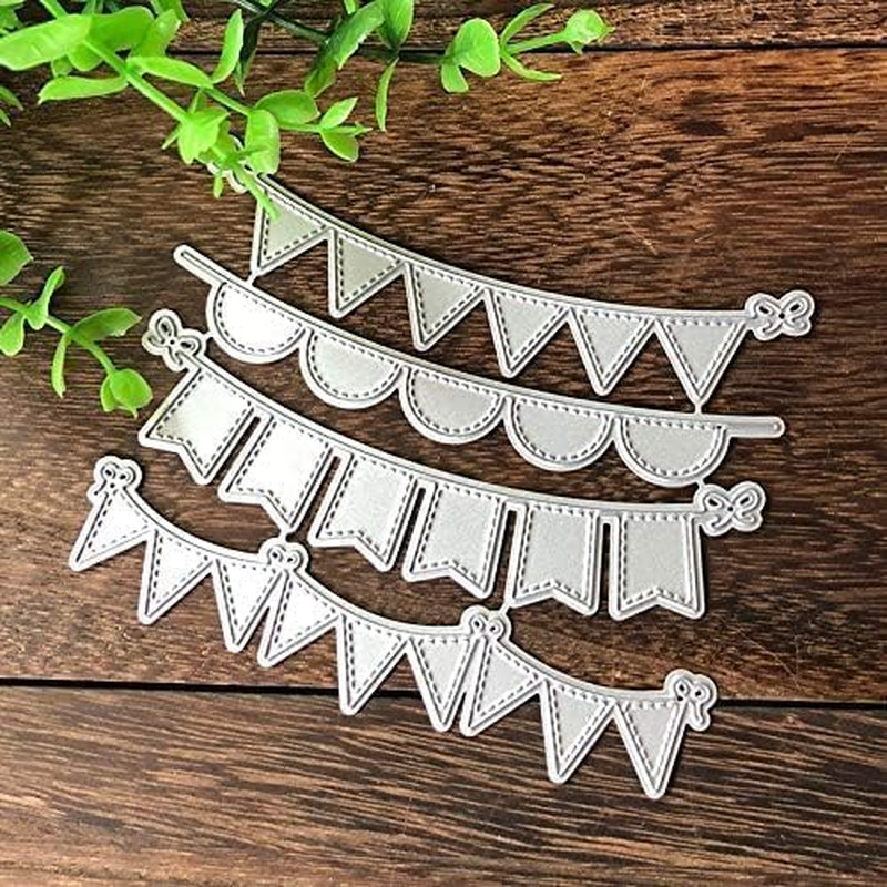 4Pcs Triangle Circle Banners Cutting Dies, Card Making Accessories, DIY Scrapboo