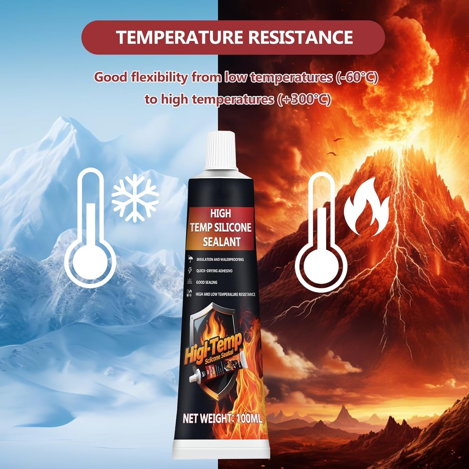 High Temp Oven Glue Ceramic Glass Metal Waterproof Fast Dry 100ml