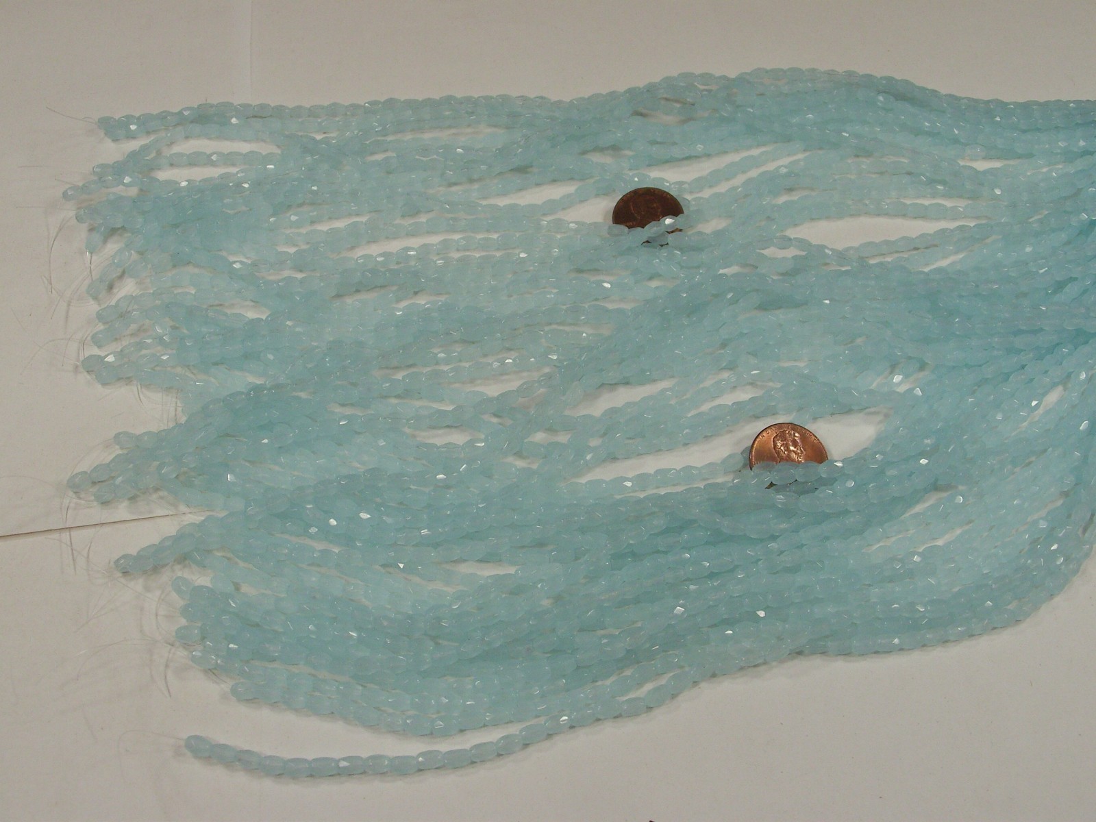 45 Strands 13″ (4mm x 5mm) Sky Blue China Crystal Glass Beads Bulk Lot (CQ-12) ⭐