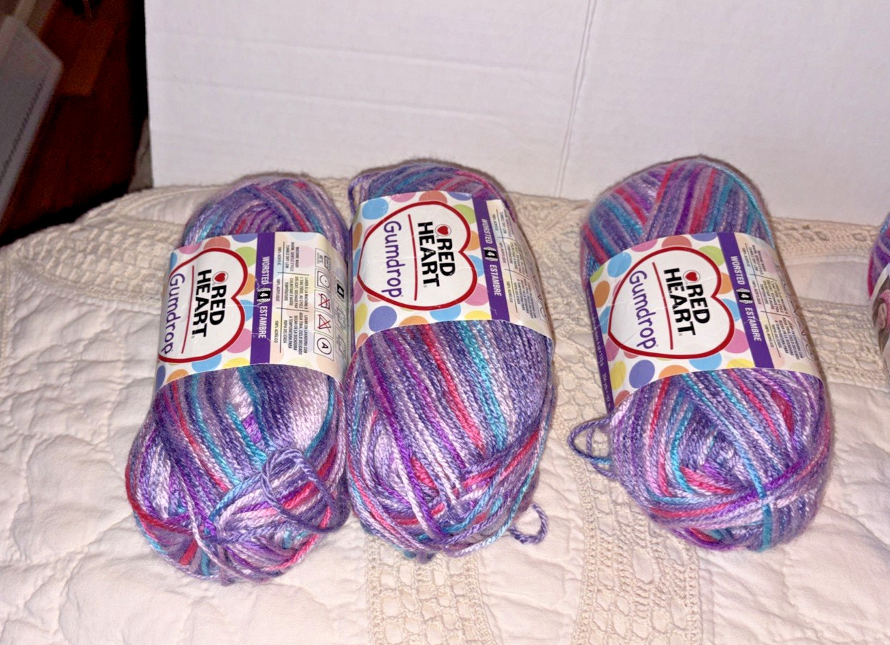 Red Heart Gumdrop Grape See Description 9 Skeins