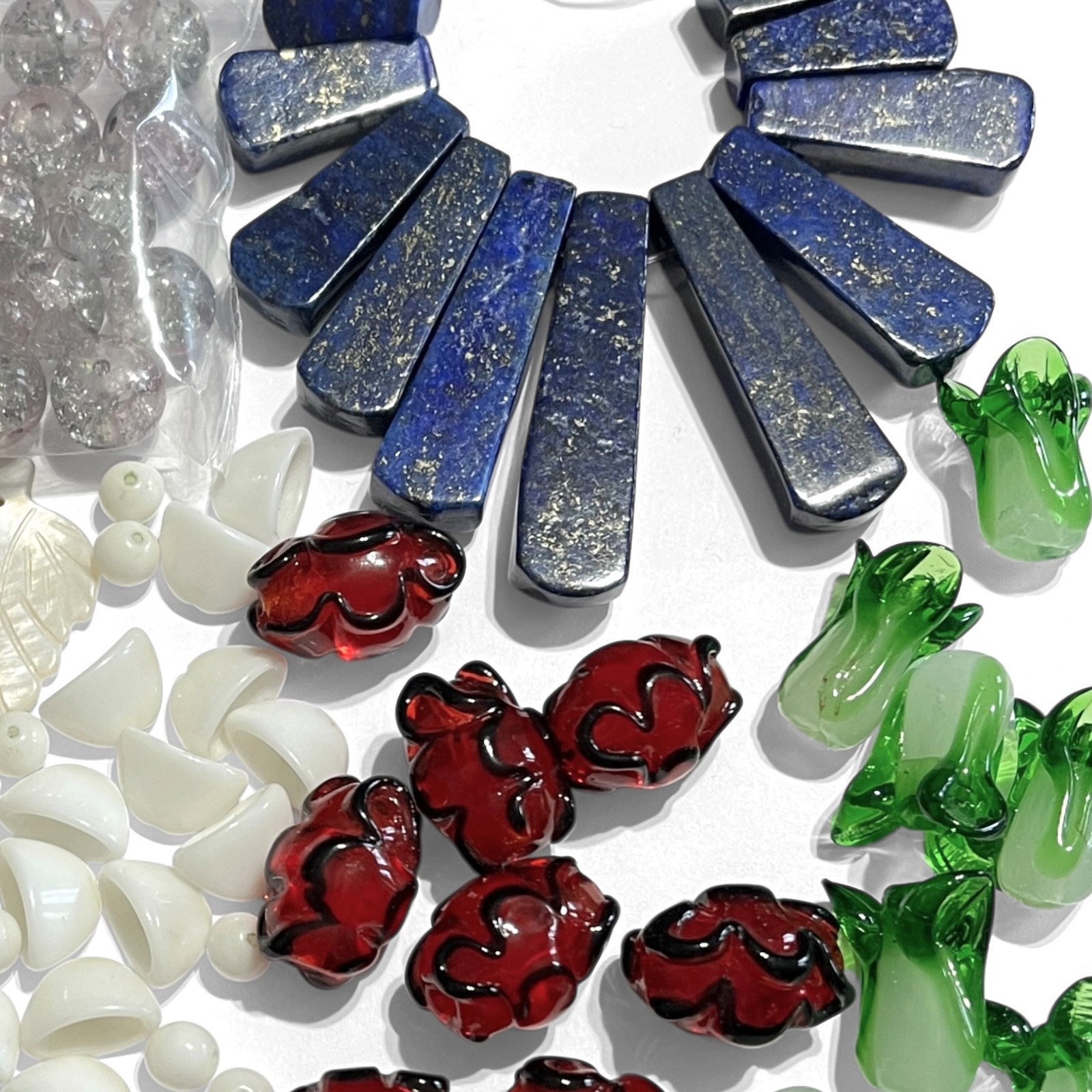 VTG – Now Variety Beads Glass Stone Lampwork Crackle Art Jewelry Making Lot Mix