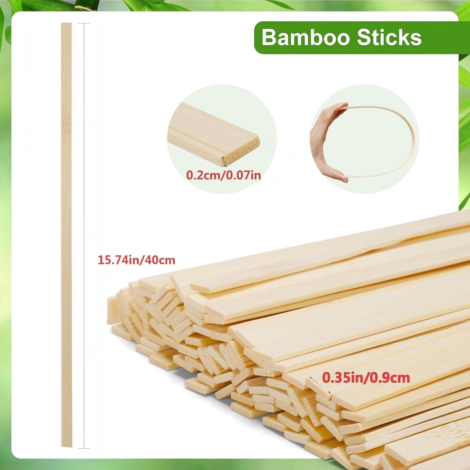 Eco-Friendly Bamboo Craft Sticks – 30 Extra Long Sticks for Handmade Creations