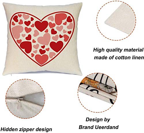Day Decorations Pillow Covers 18×18 inch Set 18″ x 18″ (Pack of 4) Valentines