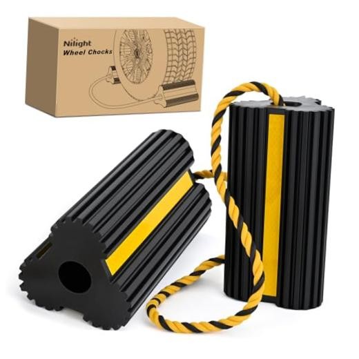 Wheel Chocks RV Car Heavy Duty Rubber Tire Chock Blocks 2 Pack Wheel Chocks