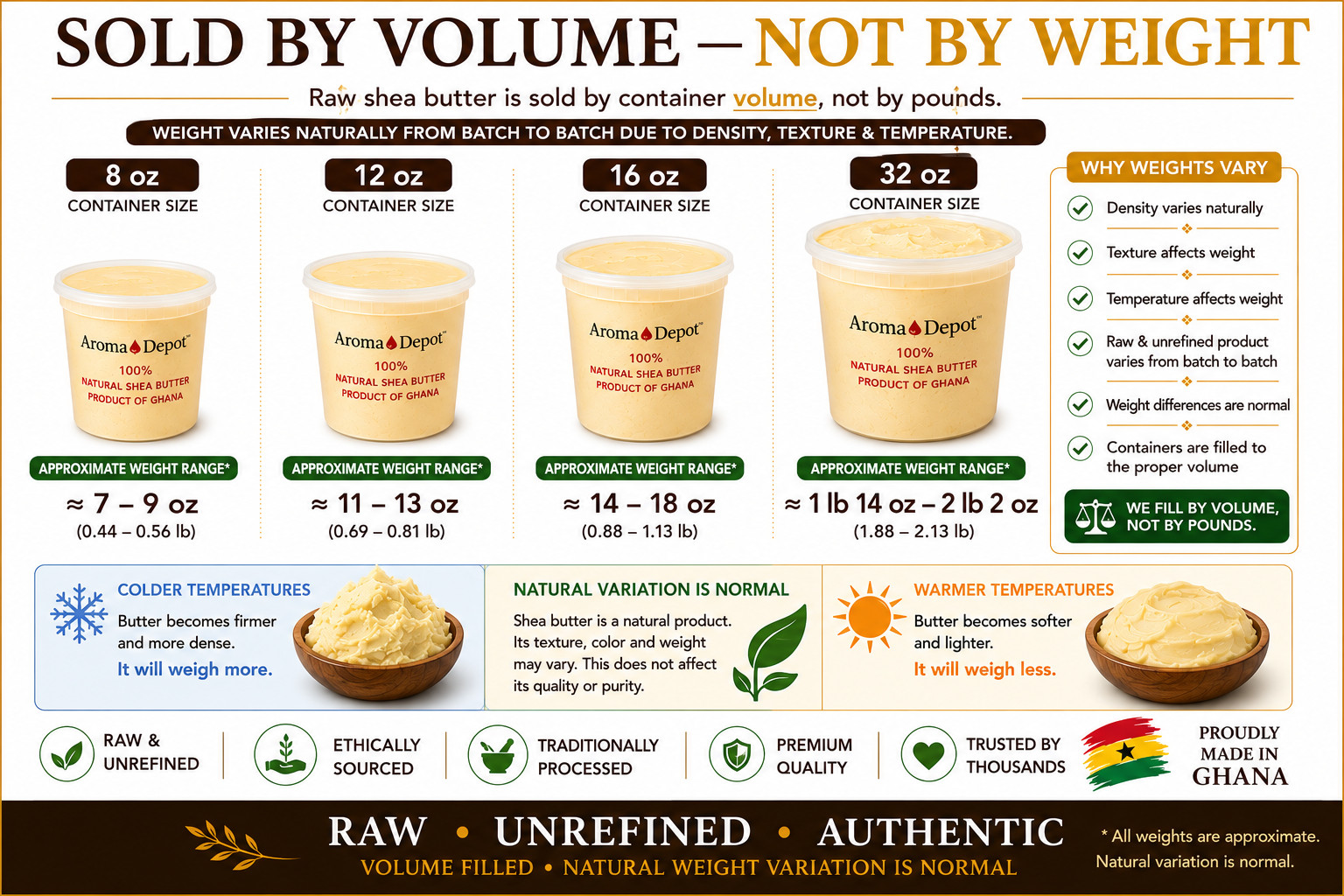 Raw African Shea Butter 8 oz. 100% Pure Ivory Organic Natural 6 PACK WHOLESALE