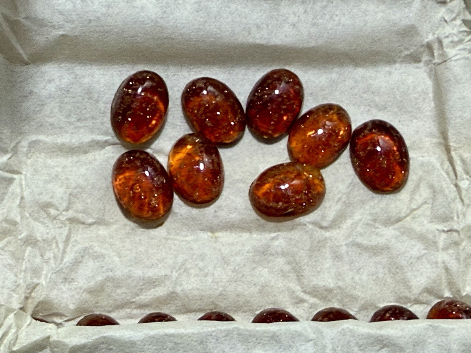 Rare Vintage – Cherry Brand – Opal Glass Rhinestones With Gold Flecks – 14×10