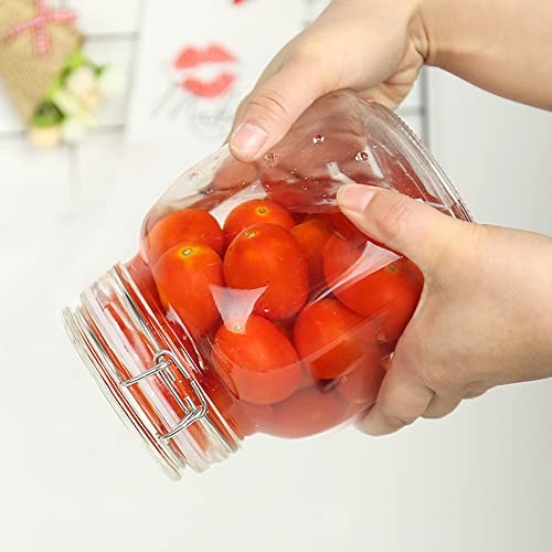 32oz Glass Food Storage Jars with Airtight Clamp Lids,Set of 4 34oz–4 Pack