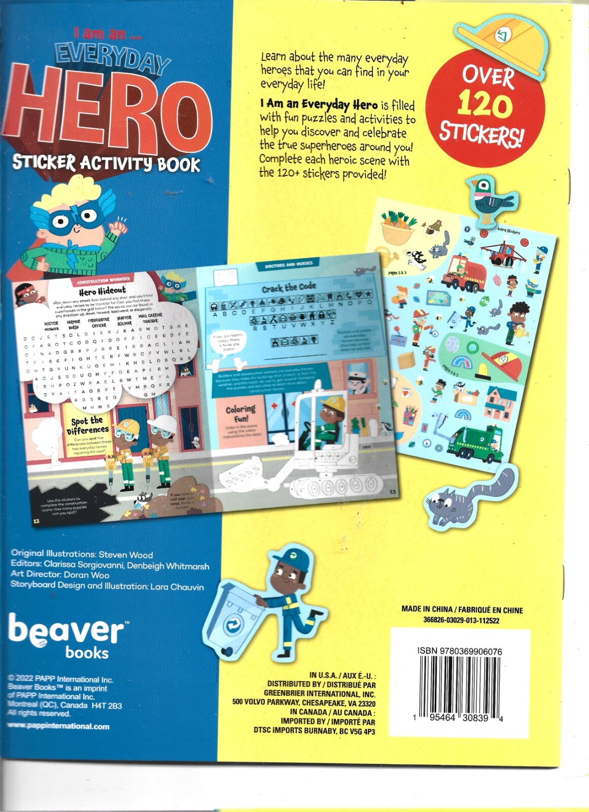 NEW I Am An Everyday Hero Sticker Activity Book, Beaver Books, 120Stickers,2022