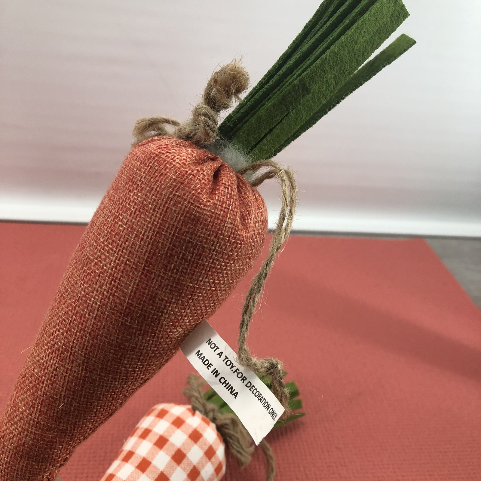 Lot Of 5 Orange Fabric Plush Carrots 🥕 🥕 With Felt Green Tops Decor Or Crafts