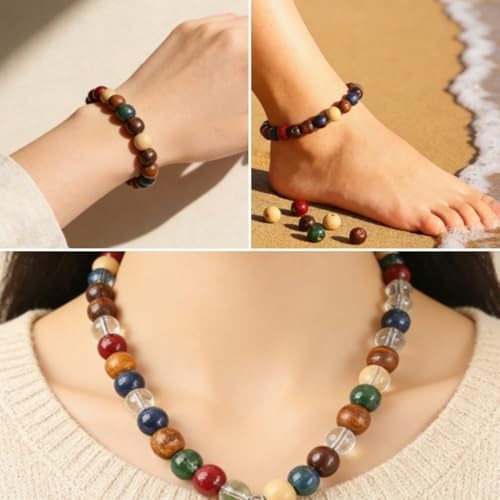1000PCS Colorful Wooden Beads 8mm Assorted Macrame Wooden Loose Spacer Bead N…