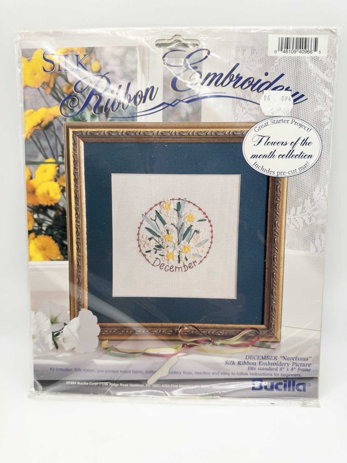 Bucilla Flowers of the Month Silk Ribbon Embroidery Kit (Choose 1 Month $7 Each)