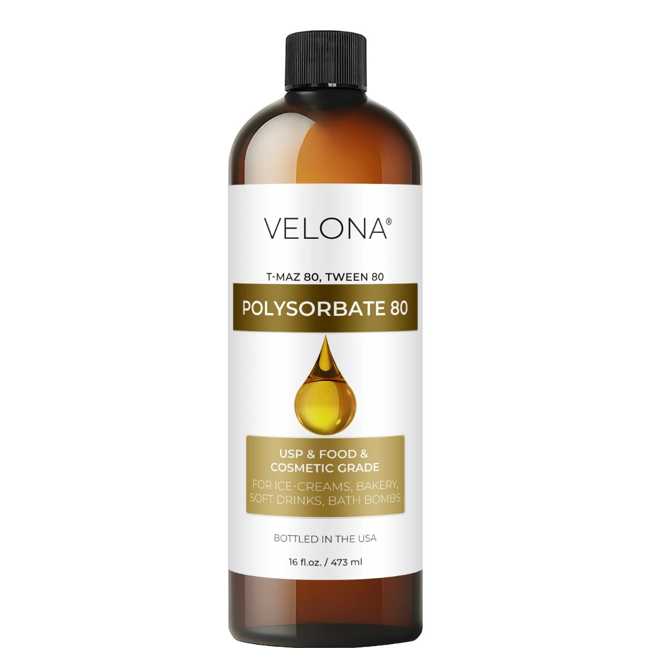 Velona Polysorbate 80 Tween 80 T-MAZ 16 fl oz USP Food Cosmetic Grade Sealed/