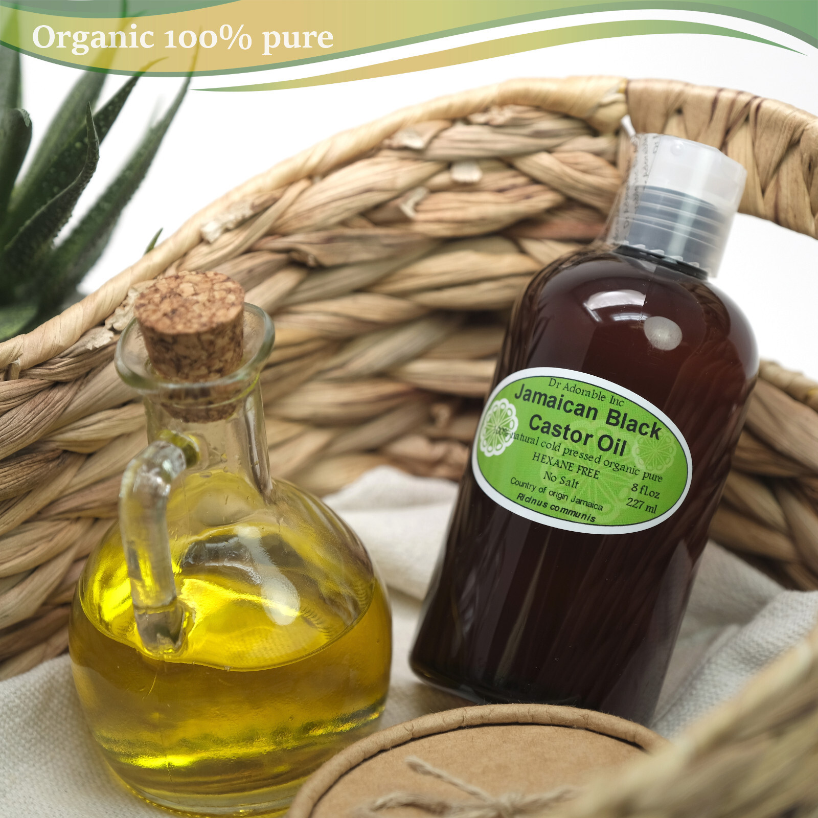 BLACK CASTOR OIL 100% PURE ALL NATURAL CARRIER OIL ORGANIC BY DR.ADORABLE 8 oz