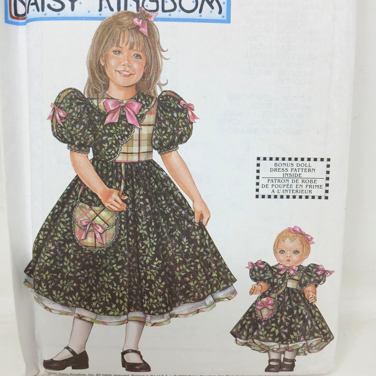 Simplicity Daisy Kingdom 9464 Childs Dress Doll Pattern Ss 3-6 HH 2000 Uncut D33