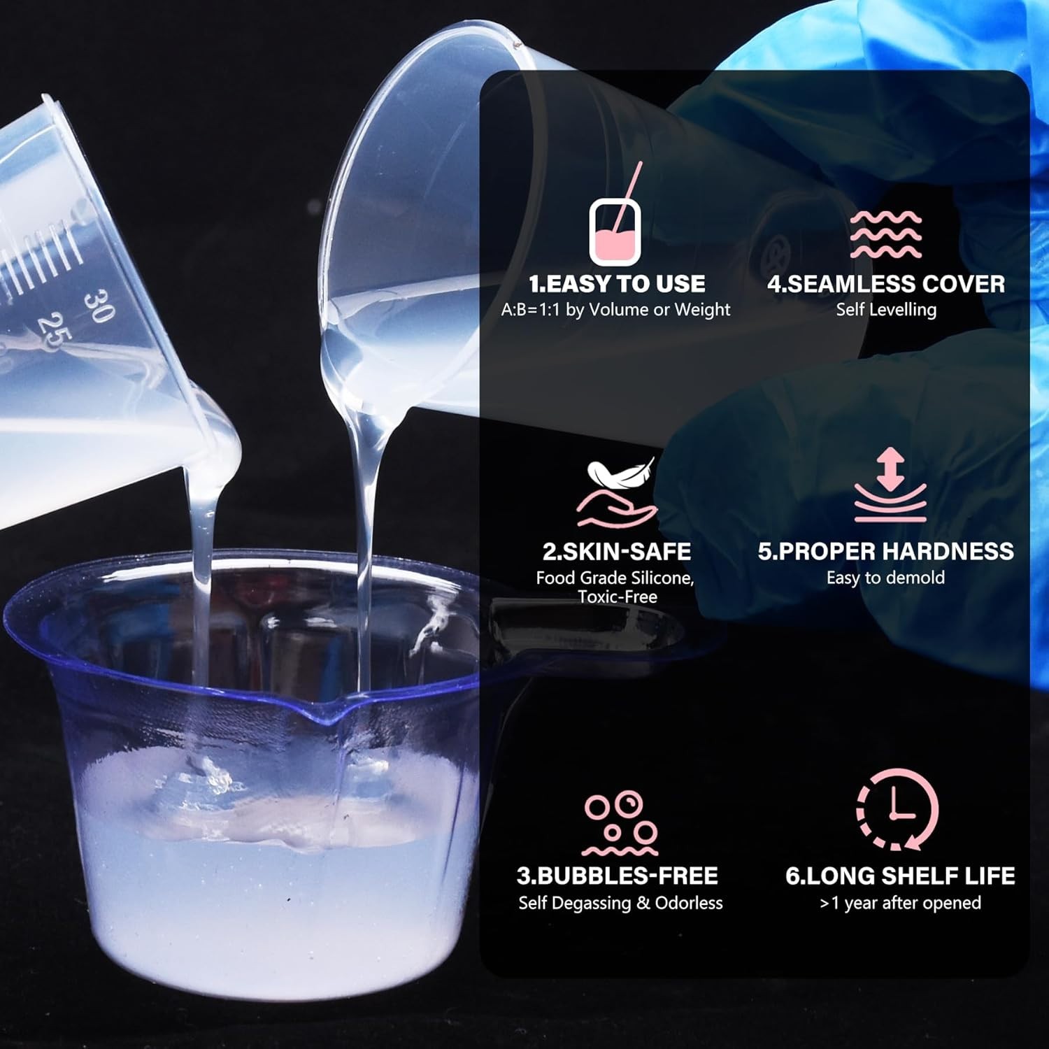 Gel for Taba Squishy Kit, 7Oz Liquid Silicone Super Soft Fast Cure for Squishy M