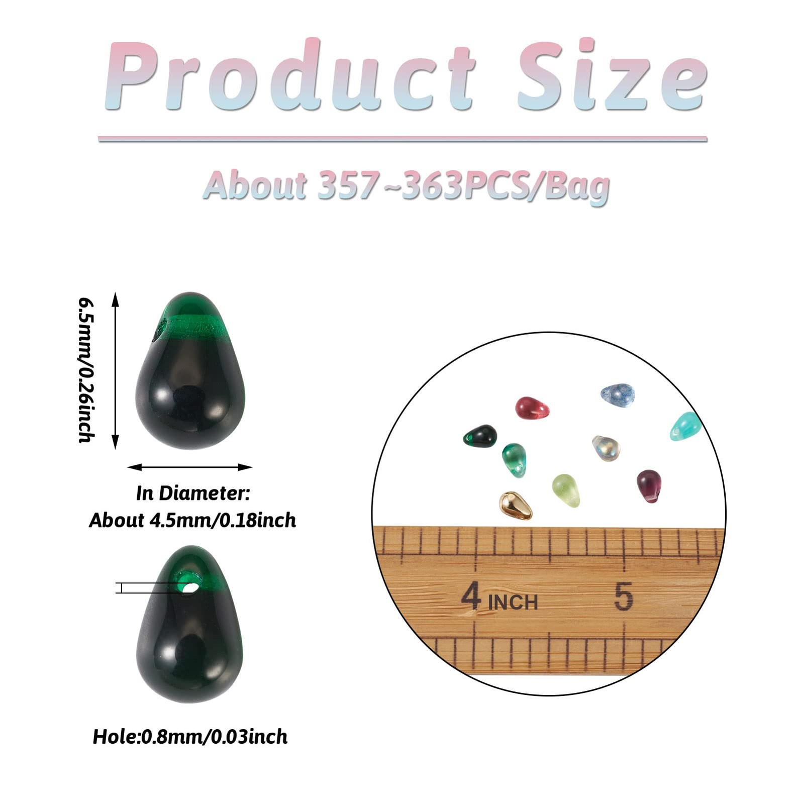 Craftdady 350Pcs Teardrop Czech Glass Beads Mixed Colors Lustered Drop Spacer…